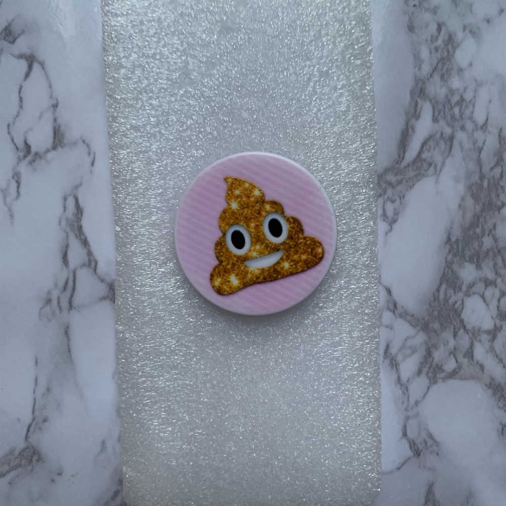 Poop glitter phone case knob holder iPhone android